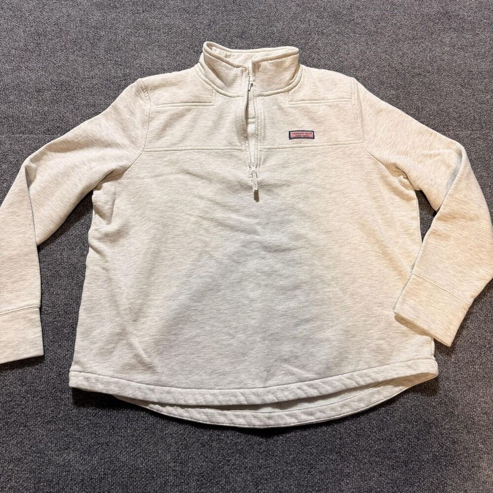 Vineyard Vines Sweatshirt Mens XL Gray 1/4 Zip Mock Neck Pullover Fleece Logo